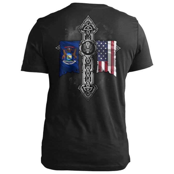 Michigan Christian Cross Michigan T-Shirt Patriotic Shirt Designs Gifts For Older Brother