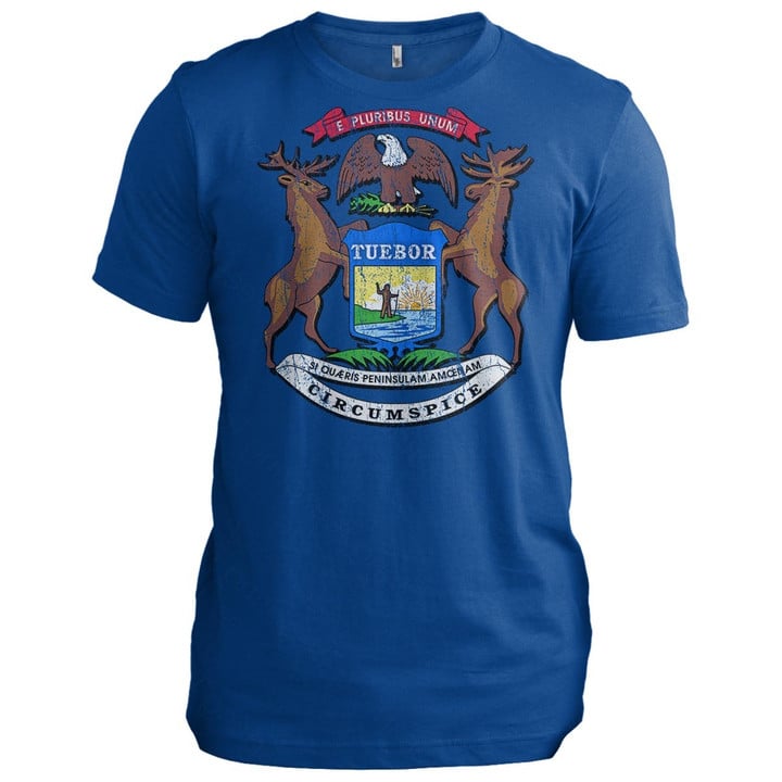 Michigan State Flag Michigan T-Shirt For Men's Patriotic Shirts Good Gifts For Brothers