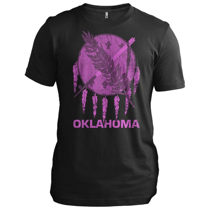Oklahoma Breast Cancer Awareness Oklahoma T-Shirt Breast Cancer Survivor Gifts For Women's