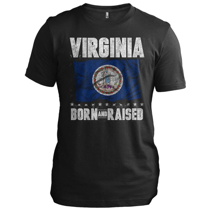 Virginia Born And Raised Virginia T-Shirt Patriotic Shirt Designs Best Gift For Boyfriend