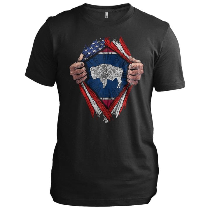 Wyoming Super Patriot Wyoming T-Shirt Patriotic Tee Shirts Gift For Hubby