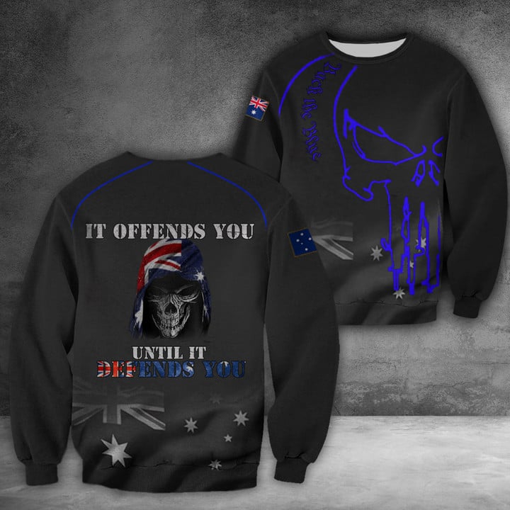 Australia If Offends You Until It Defends You Sweatshirt Gifts For Patriots Dads