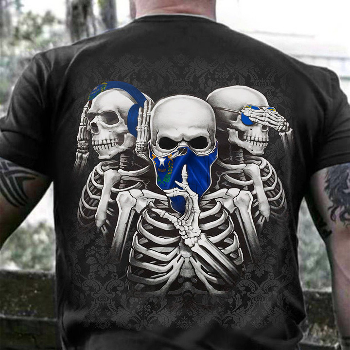 Nevada Three Skeleton No Evil T-Shirt Nevada Lover Unique Design Shirt Gifts For Him