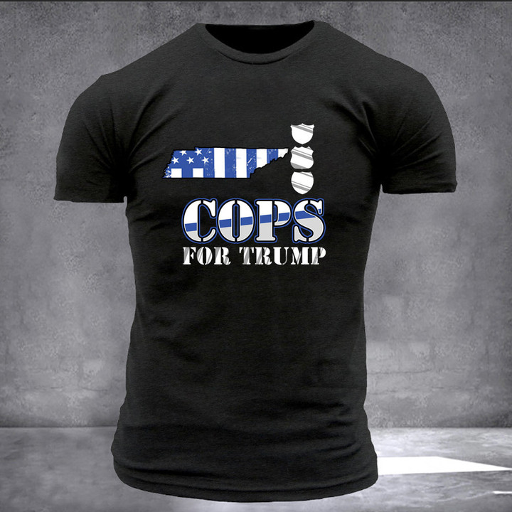 Tennessee Thin Blue Line Cops For Trump 2024 T-Shirt Law Enforcement Tennessee Vote For Trump