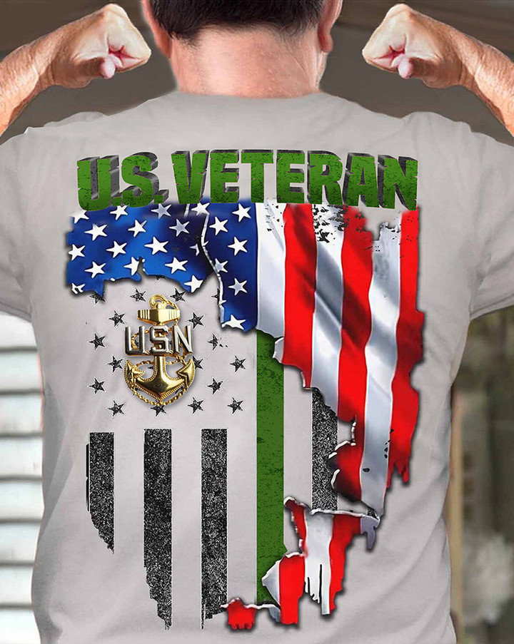 US Navy Veteran Shirt USN Mens Patriotic Clothing Gifts For Navy Veterans