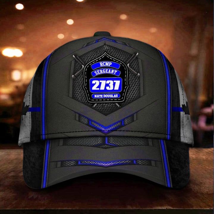 Personalized Canada Thin Blue Line Hat Gifts For Canadian Police