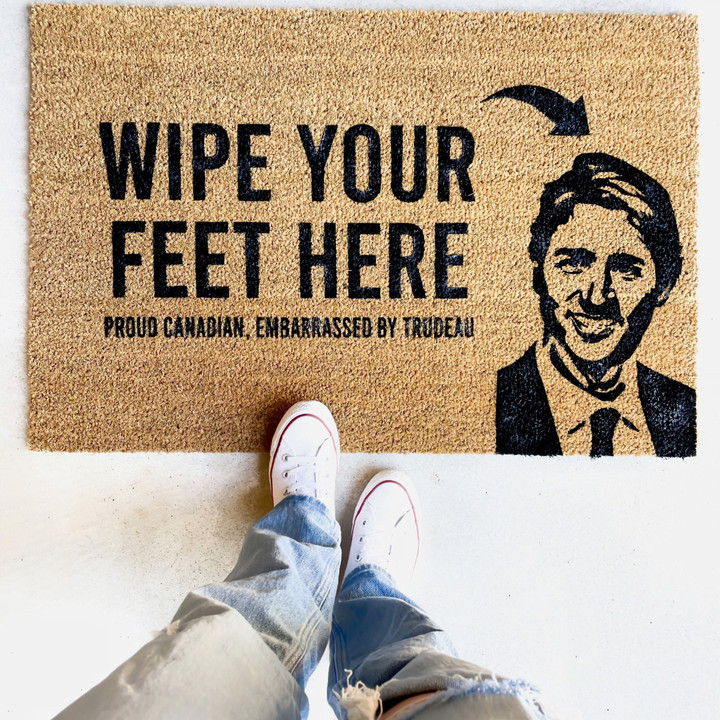 Trudeau Wipe Your Feet Here Doormat Canadian Patriot Decoration Canada Gifts