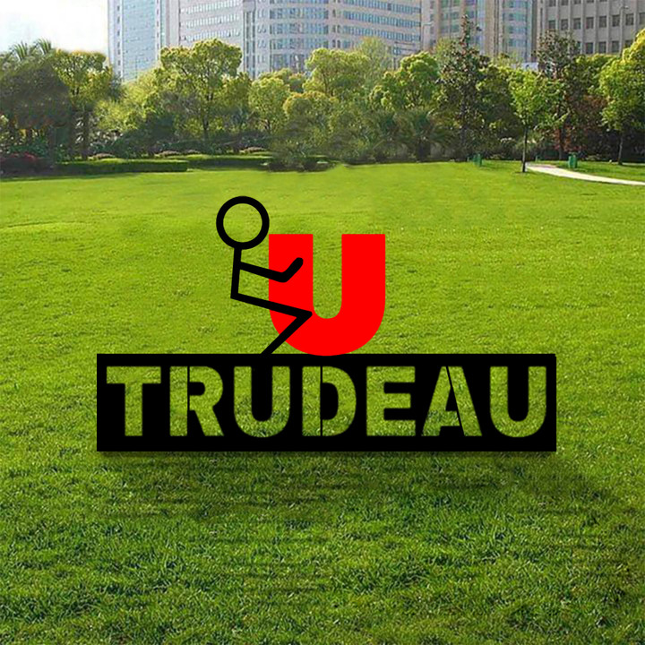 Canada Fck Trudeau Yard Metal Sign Canadian Funny Lawn Decorations