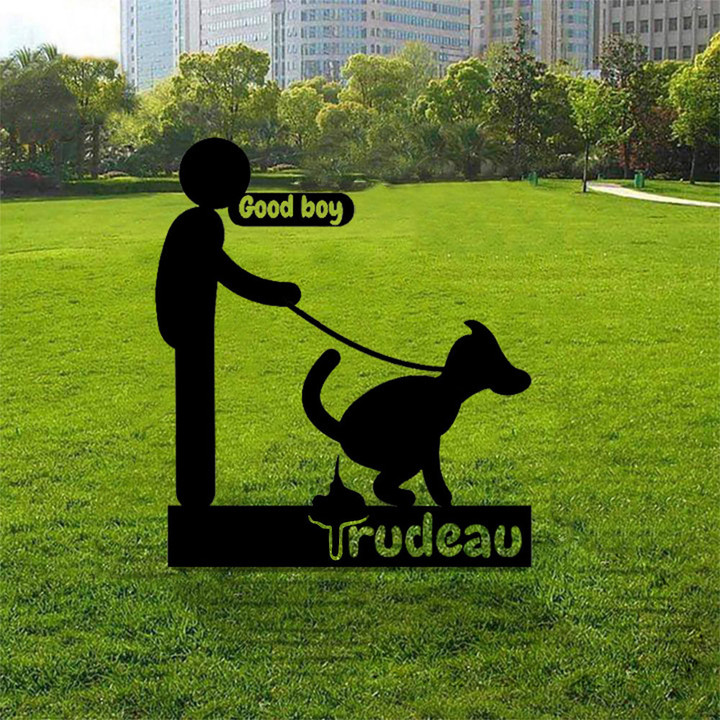 Canada Fck Trudeau Dog Yard Metal Sign For Canadian Funny Metal Yard Art