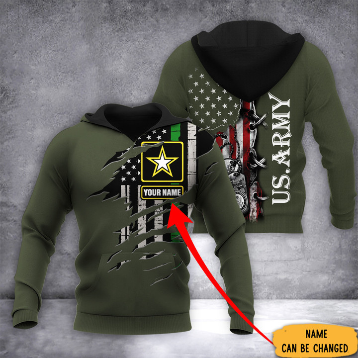 Custom US Army Thin Green Line Hoodie Pride Military Clothing Gifts For Military Men