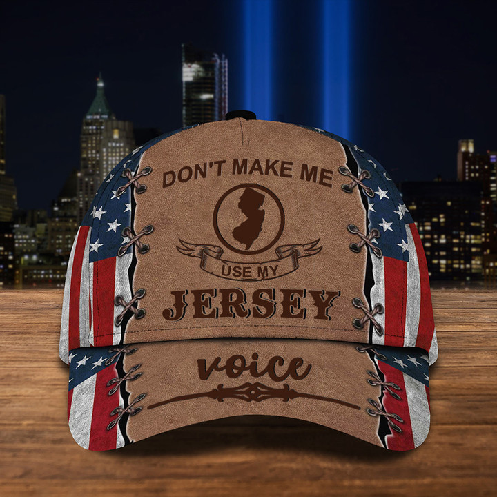 Don't Make Me Use My Jersey Voice Hat For Men American Flag Hats Gift Ideas