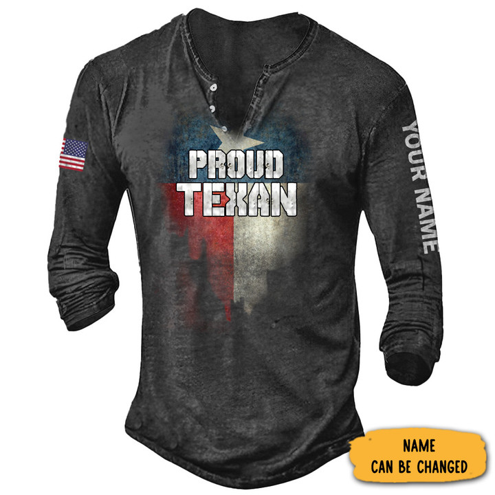 Custom Texas Flag Long Sleevee Shirt Pround Texas Shirt American Flag Shirt