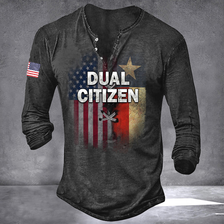 Texas And American Long Sleevee Shirt Dual Citizen Shirt