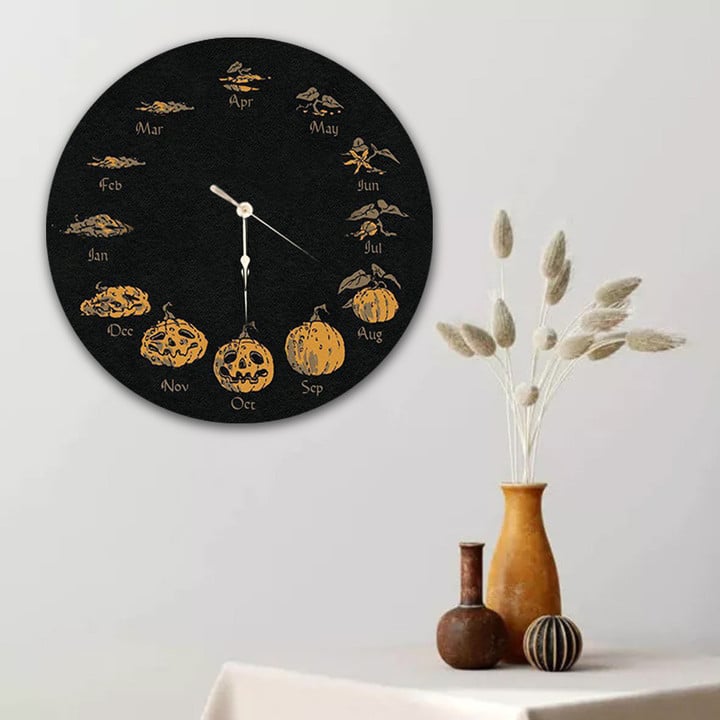 Creepy Halloween Pumpkin Evolution Wall Clock Scary Pumpkin Unique Wall Clocks Home Decor Gifts