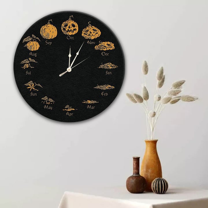 Halloween Pumpkin Clock Scary Halloween Pumpkins Wall Clock For Living Room Decor Gifts