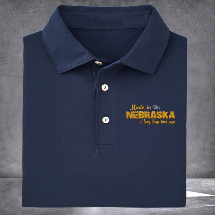 Made In Nebraska A Long Long Time Ago Polo Shirt Men's Gifts For Nebraska Lovers