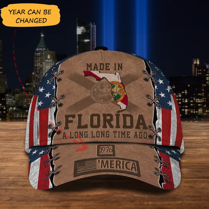 Custom Made In Florida A Long Long Time Ago Hat Born In Florida American Flag Hats Gift