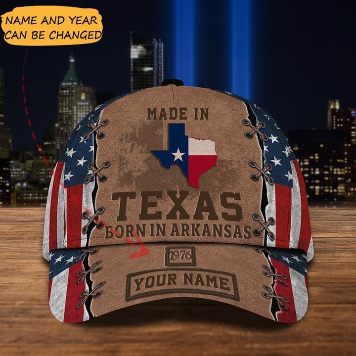Custom Made In Texas Born In Arkansas Hat
