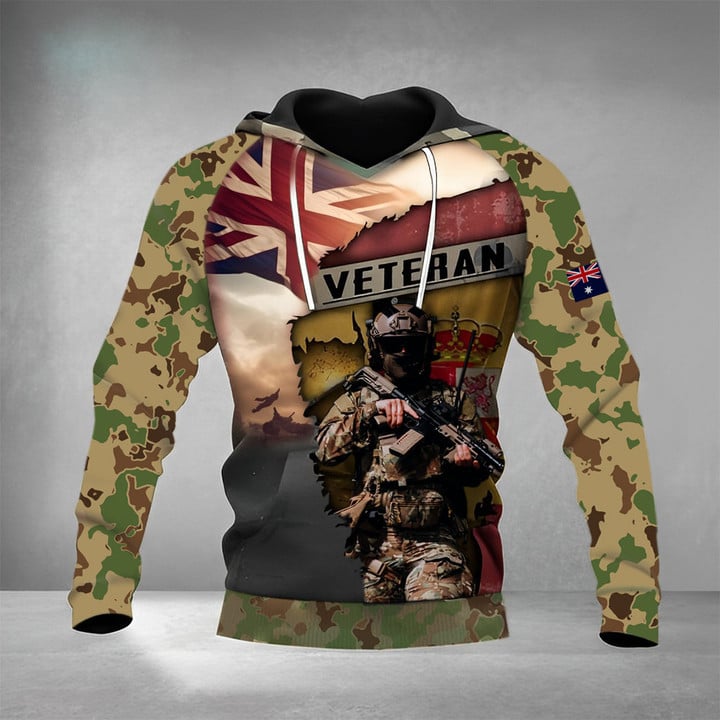 Australian Soldier Camo Hoodie Veteran Day Ideas Military Clothing Gifts For Australian
