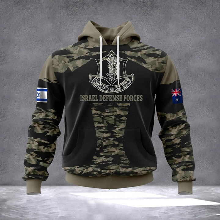 Australia Stand With Israel Hoodie Israel Defense Forces Hoodie Camo Clothing For Australian