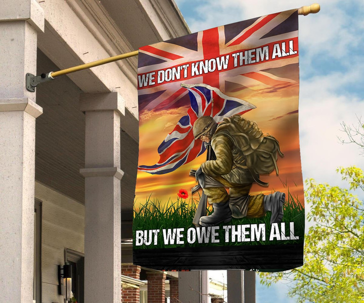 UK Veteran Poppy We Don't Know Them All But We Owe Them Flag Memorial Day Veterans Flag