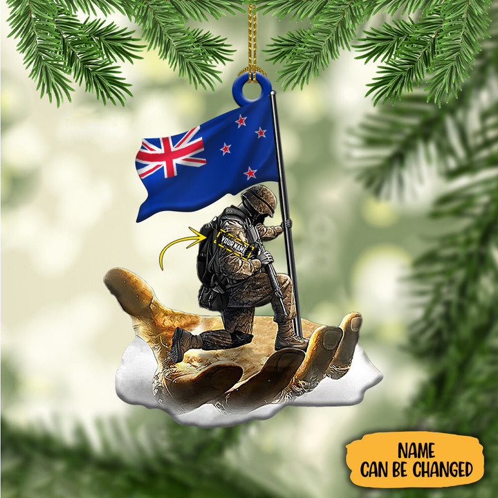 Custom New Zealand Veteran Jesus Hand Christmas Ornament Patriotic Honour Veteran Ornament