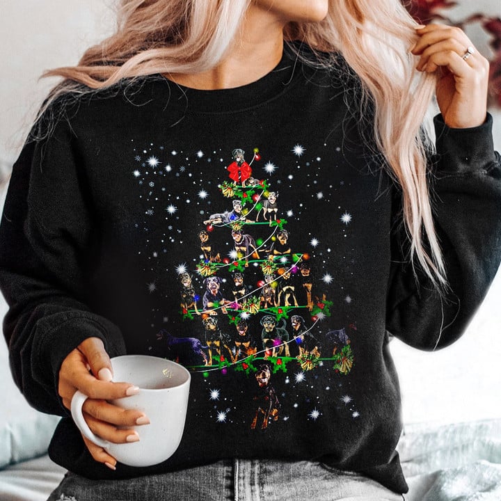 Roccer Christmas Tree Sweatshirt Dog Lovers Christmas Sweatshirts Best Gifts For 2023