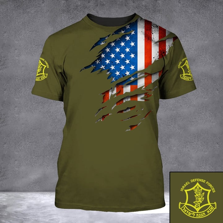 USA Support Israel T-Shirt Israel Defense Forces Shirt Israeli Military Apparel Gift