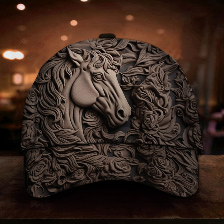 Horse Floral Art 3D Print Hat Themed Ball Caps Gifts For Horse Lovers People