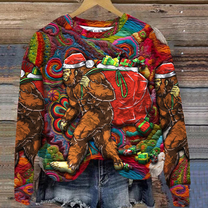 Christmas Bigfoot Sweatshirt Merry Christmas Sweatshirt Gifts For Sasquatch Lovers
