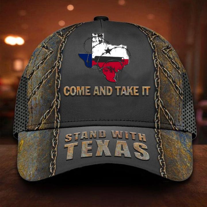 Come And Take It Razor Wire Hat Stand With Texas Hat Patriotic Merch Gifts For Texas Supporters