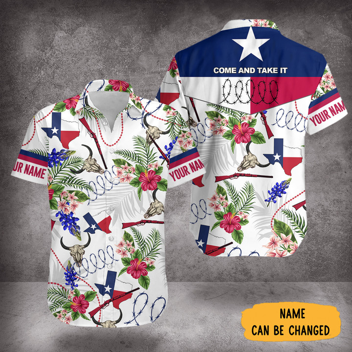Custom Come And Take It Barbed Wire Hawaiian Shirt I Stand With Texas Shirt Clothing