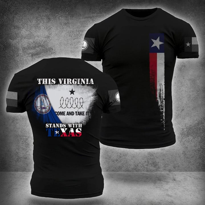 This Virginia Stands With Texas Shirt Come And Take It T-Shirt Virginia Support Texas Clothing