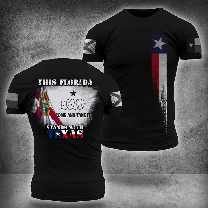 This Florida Stands With Texas Shirt Come And Take It Razor Wire T-Shirt Florida Support Texas