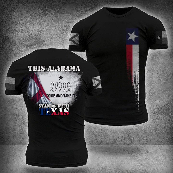 This Alabama Stands With Texas Shirt Come And Take It Razor Wire T-Shirt Alabama Support Texas