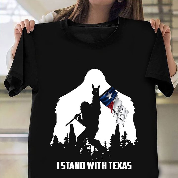 Bigfoot I Stand With Texas Shirt Come And Take It Razor Wire Texas T-Shirt
