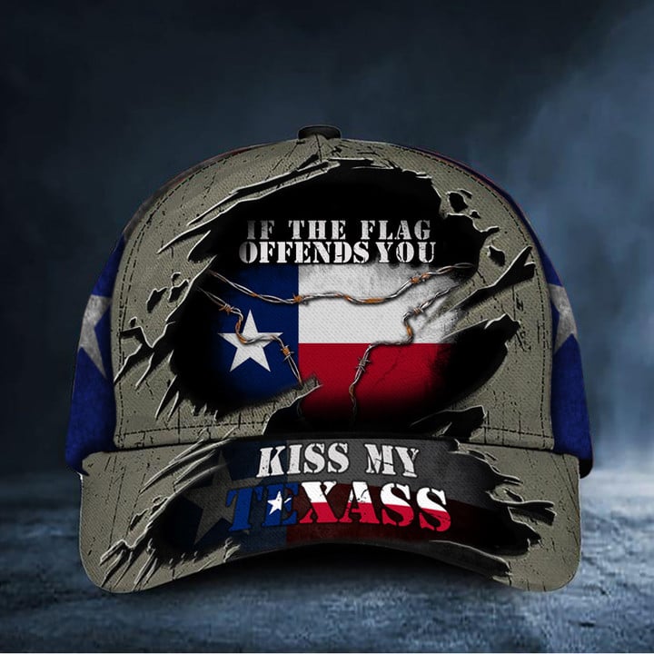 If The Flag Offend You Kiss My Texass Hat I Stand With Texas Hat Patriotic Cap Merchandise