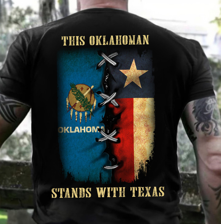 This Oklahoman Stands With Texas Hoodie Oklahoma Support Texas Hoodie Patriotic Clothing