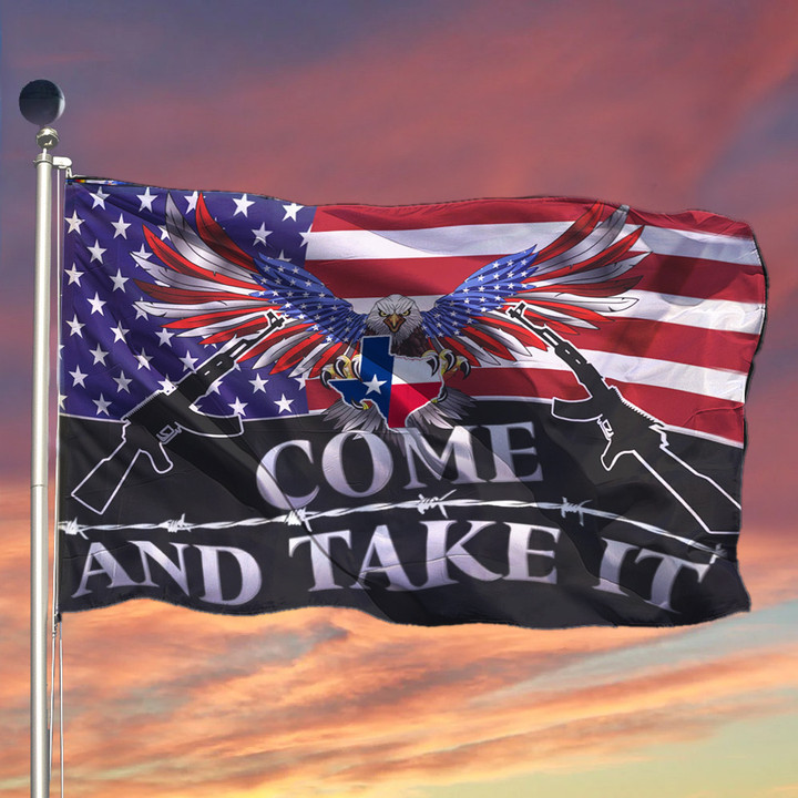 Come And Take It Razor Wire Flag American Eagle I Stand With Texas Flag
