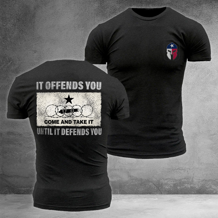 Come And Take It Razor Wire Shirt It Offends You Until It Defends You Support Texas