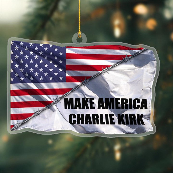 Usa MACK Acrylic Christmas Ornament Make America Charlie Kirk Signed Christmas Gift Ideas