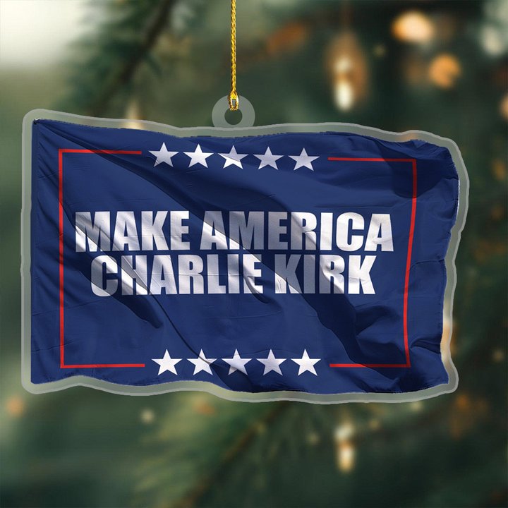 Charlie Kirk MACK Acrylic Xmas Ornament Make America Charlie Kirk Christmas Decoration