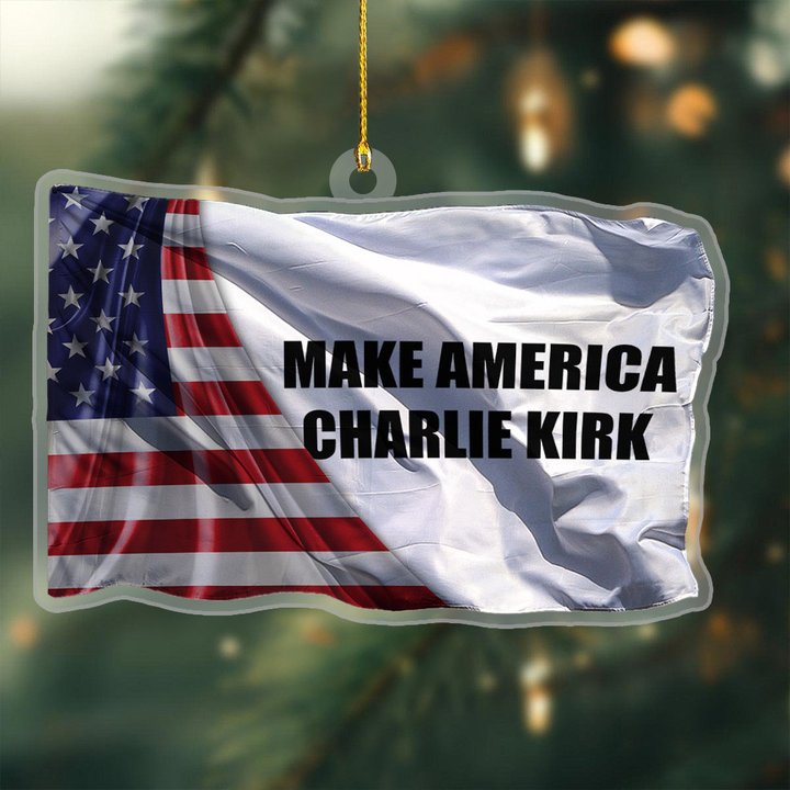 Charlie Kirk MACK Acrylic Christmas Ornament Make America Charlie Kirk Christmas Gift Ideas