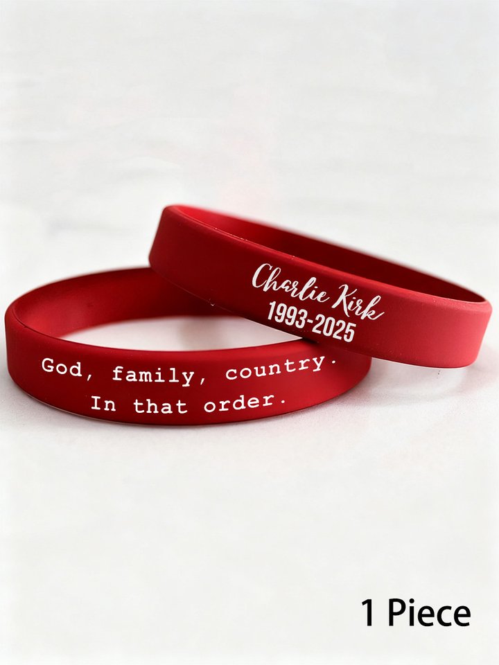 Charlie Kirk God Family Country Wristband In That Order Rest In Peace Merch