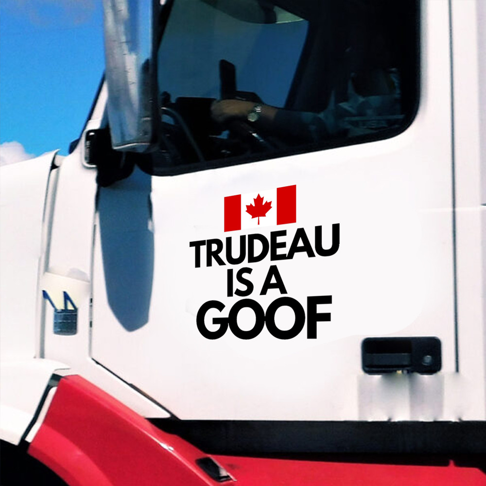 Trudeau Stickers Trudeau is a Goof Car Sticker Canada Flag Against Trudeau Merchandise ...