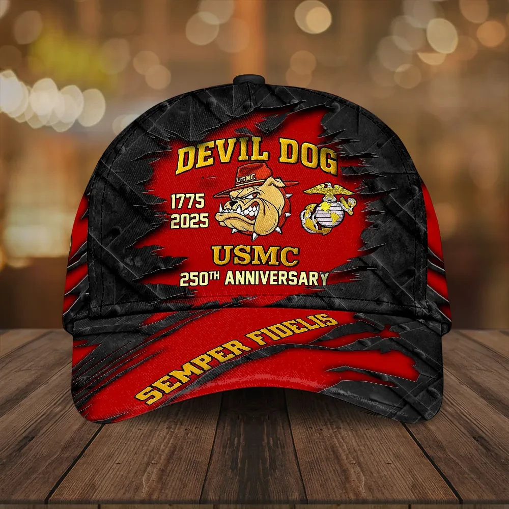 Devil Dog USMC Veteran 250Th Anniversary 1775 2025 Hat Semper Fi Marine ...