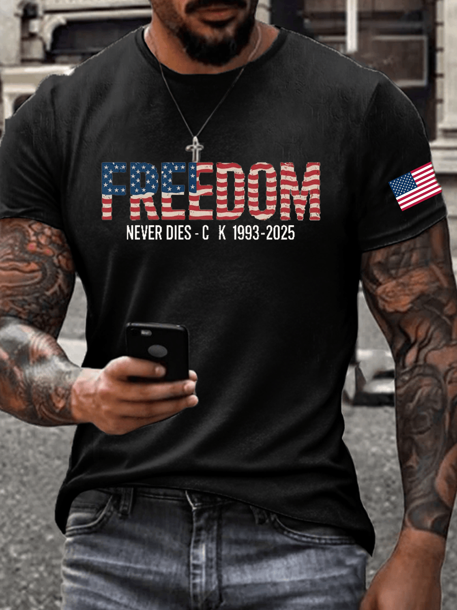 Charlie Kirk Freedom T-shirt Freedom Never Dies CK 1993 2025 Best Proud ...