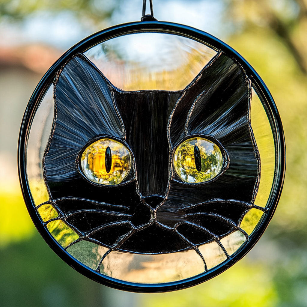 Cat Eyes Stained Glass Suncatcher Window Hanging Decorations Best Xmas ...