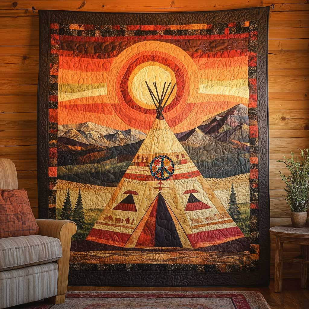 Native Body Sunset Design Native American Sunset Quilt Blanket Native American Themed Gifts ...