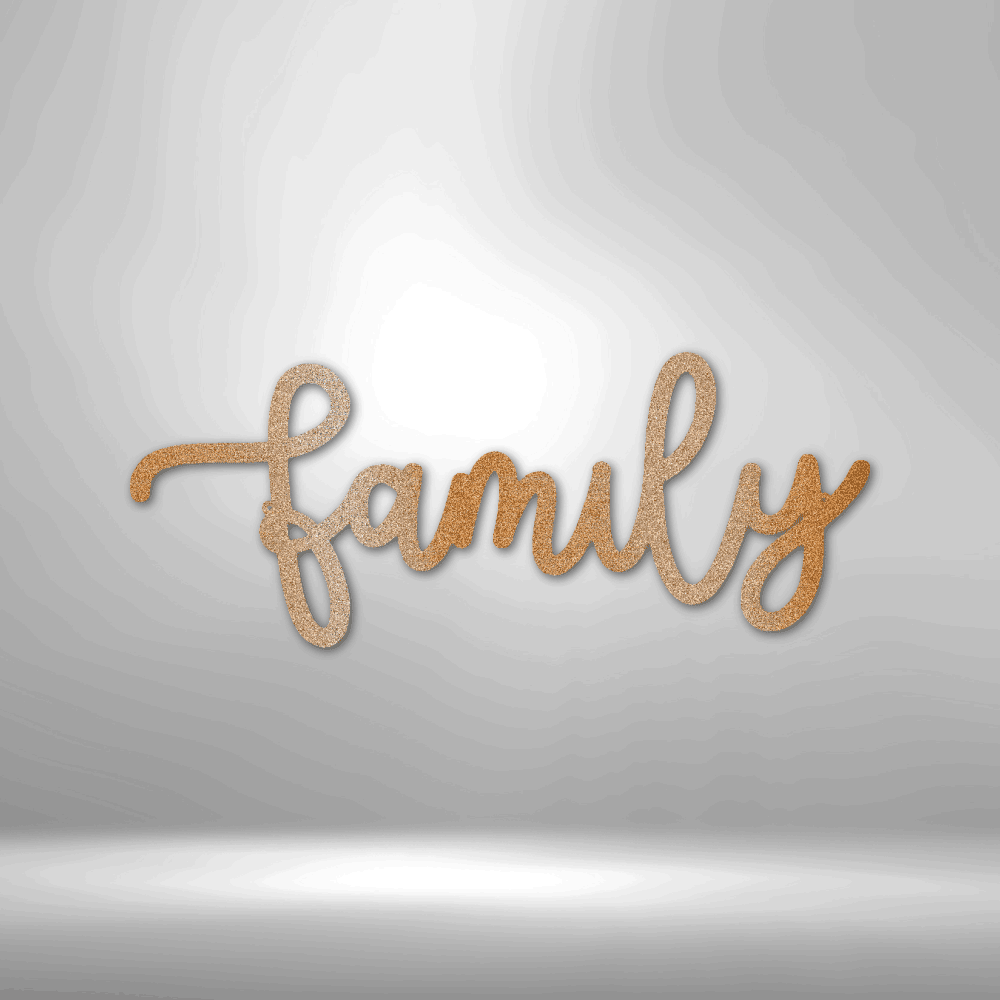 Script Family Name Sign Family Script - Steel Sign - CruzeOn